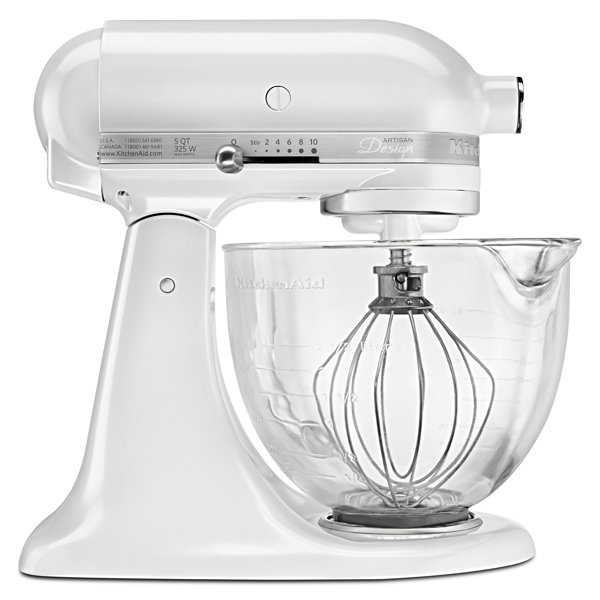 KitchenAid Artisan Design Series 10 Speed 5 Qt. Stand Mixer with Glass ...